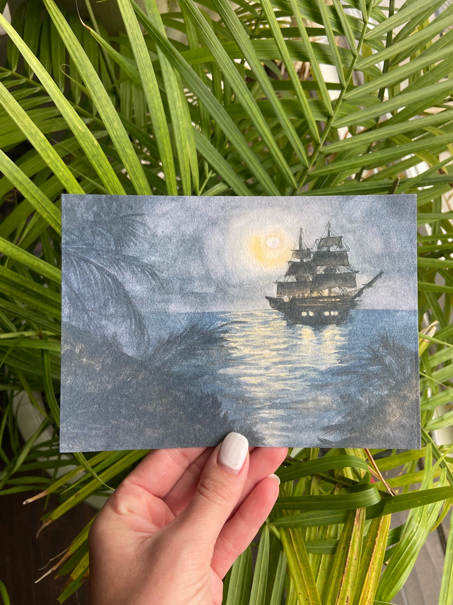 Where Pirates Dream - Pirate Ship Watercolor Print - Nautical Nursery Wall Art