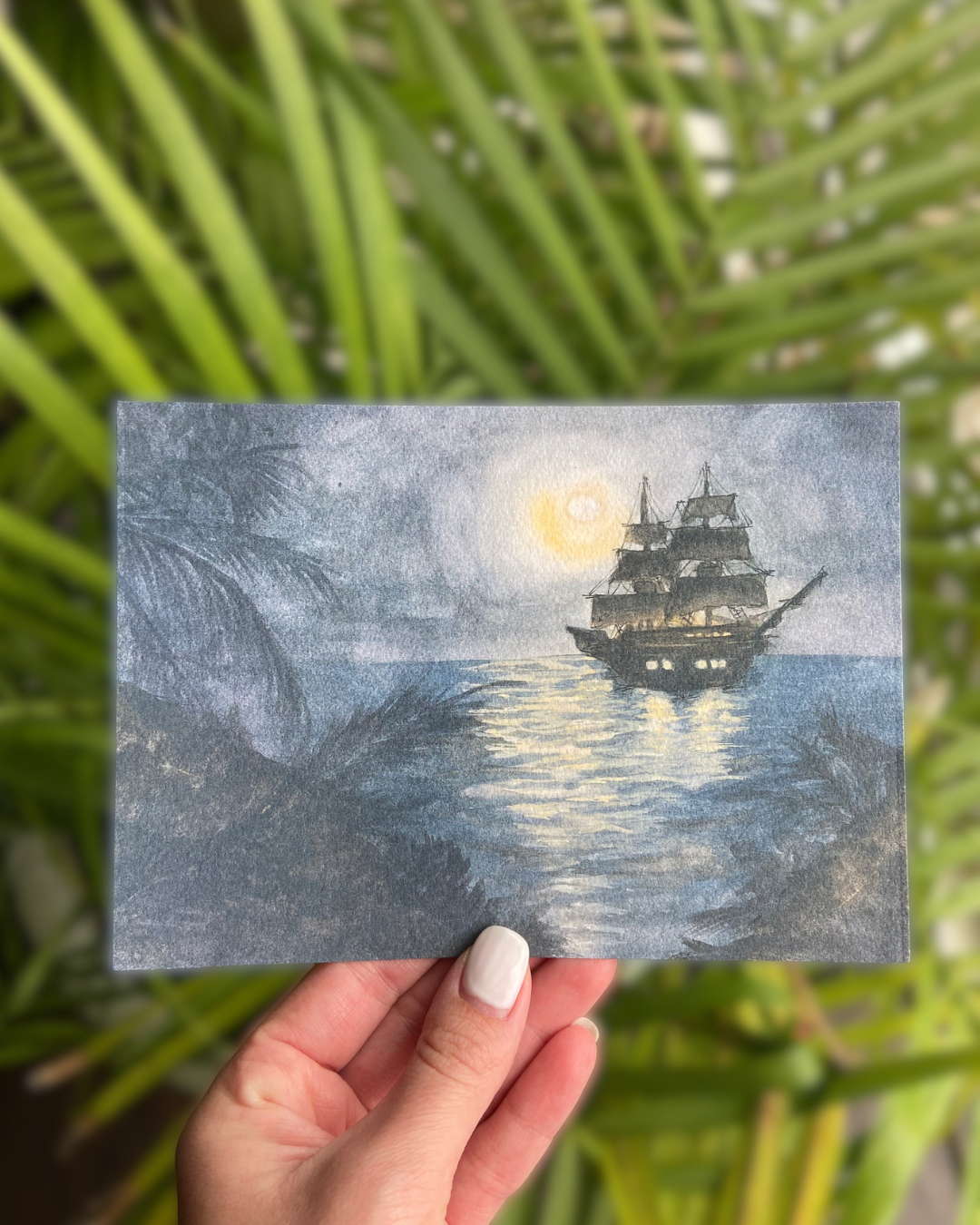 Where Pirates Dream - Pirate Ship Watercolor Print - Nautical Nursery Wall Art